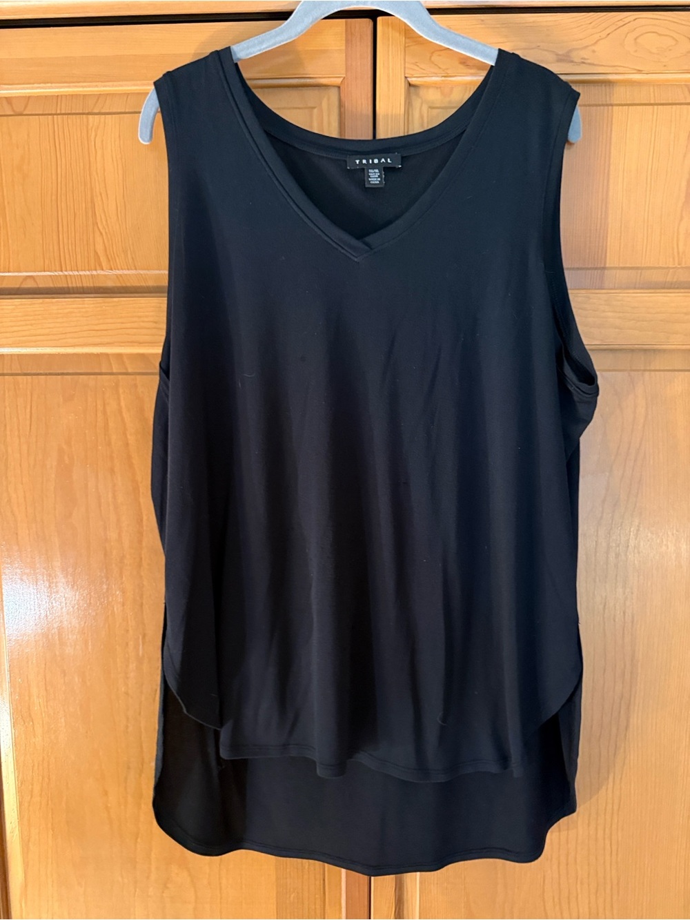 Tribal Black V-Neck Sleeveless Tank Top